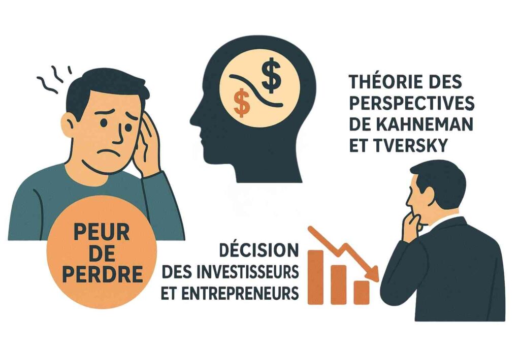 Illustration de l’aversion aux pertes en psychologie et finance, montrant la tendance à éviter une perte plutôt qu’à rechercher un gain équivalent.