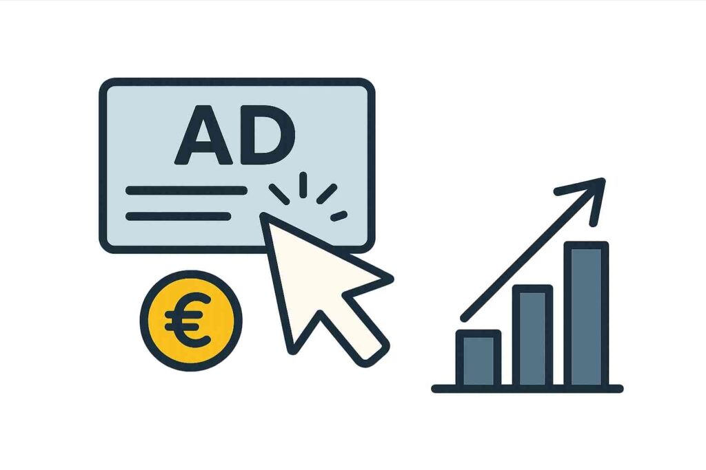 Illustration CPC coût par clic – publicité en ligne Google Ads et marketing digital
