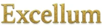 Logo Excellum en lettres dorées texturées – blog entrepreneurial et business en ligne