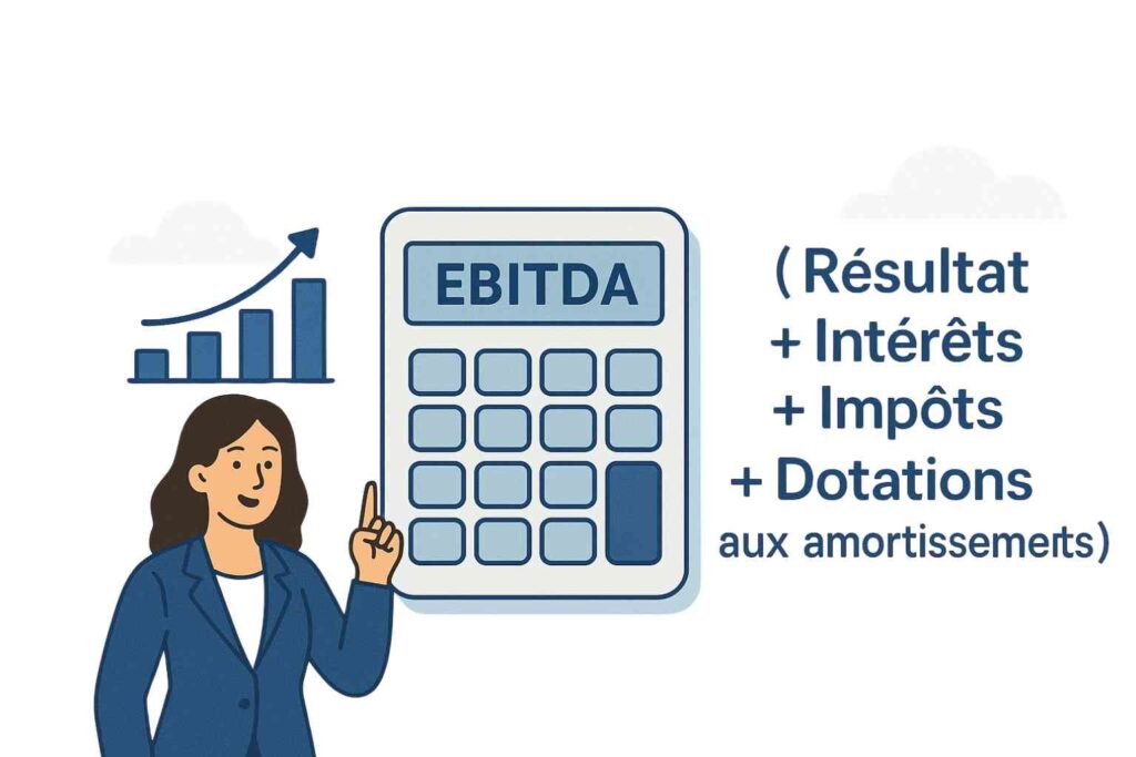 Graphique illustrant le calcul de l’EBITDA et la rentabilité d’une entreprise