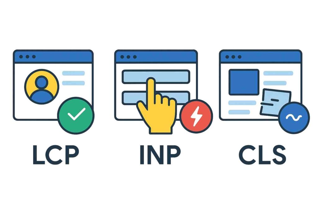 graphique illustrant les Core Web Vitals Google pour optimiser la performance et le SEO d’un site web