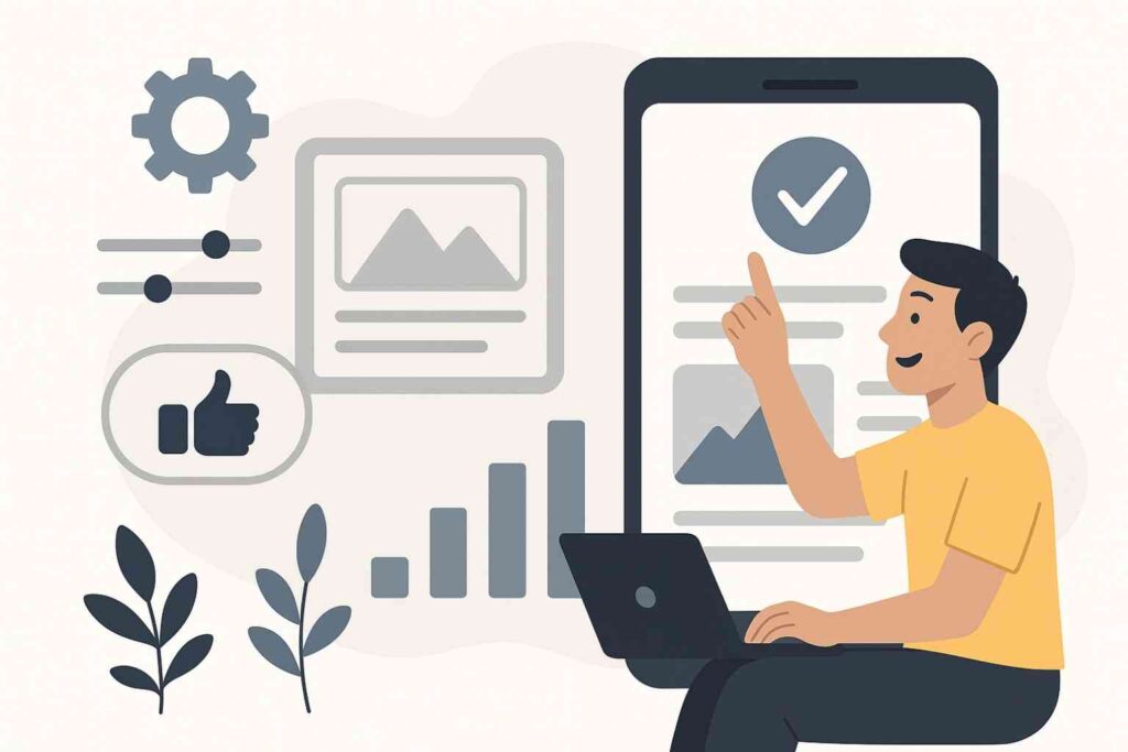 Interface web illustrant une expérience utilisateur UX fluide et intuitive