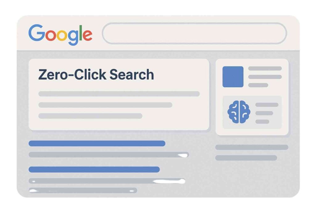 Exemple de recherche sans clic Google affichant un extrait direct dans la SERP.