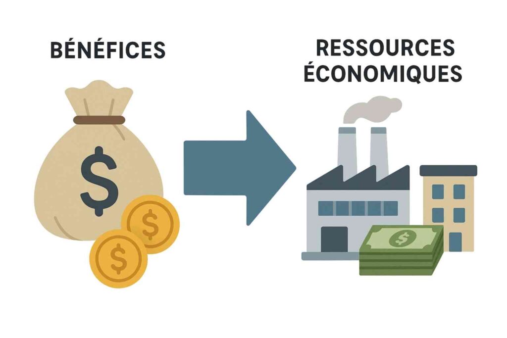 Graphique illustrant le rendement des actifs (ROA) d’une entreprise selon ses performances financières.