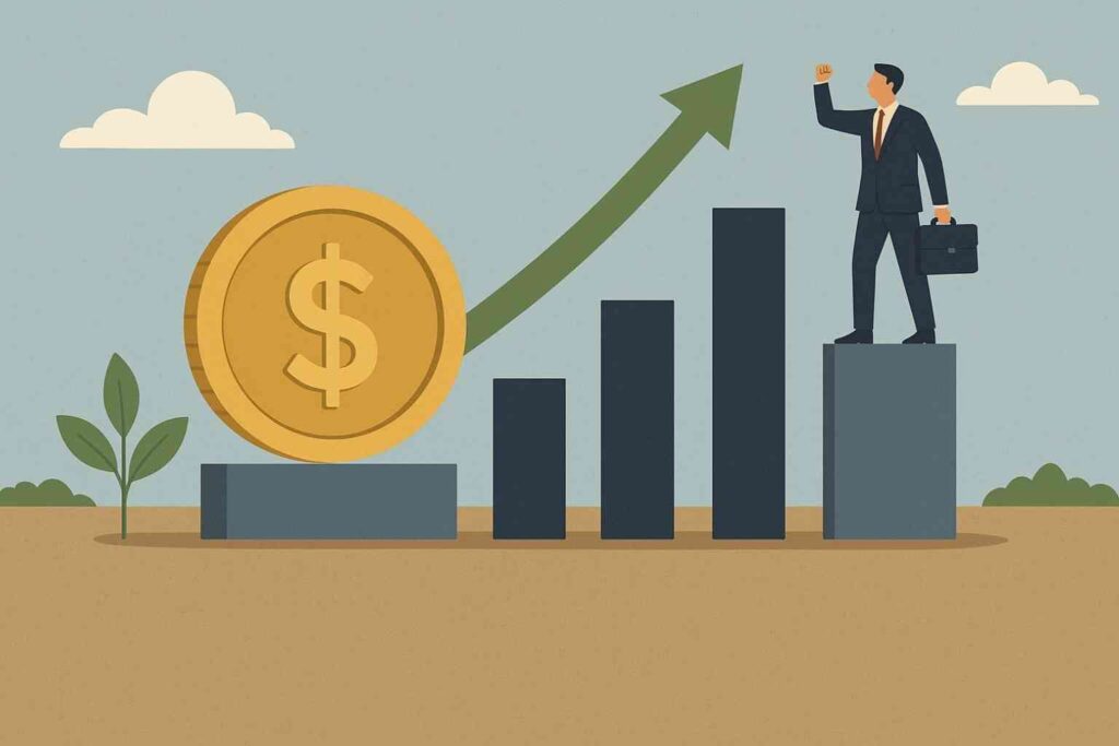 Graphique illustrant le rendement des capitaux propres (ROE) d’une entreprise sur plusieurs années.