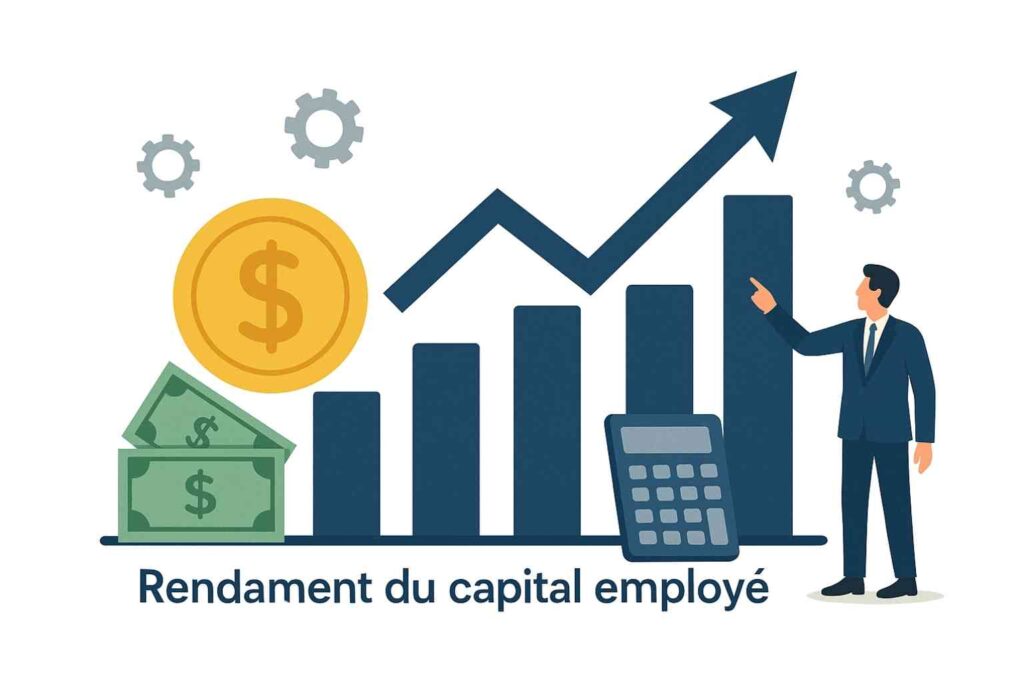 Graphique illustrant le rendement du capital employé (ROCE) et la performance économique d’une entreprise