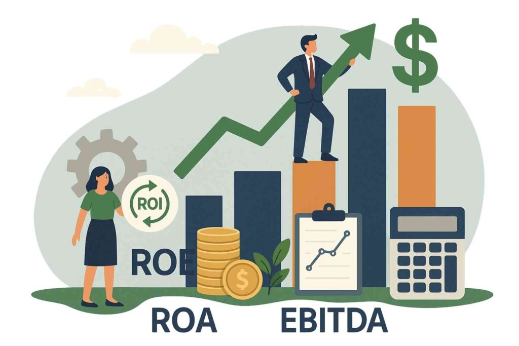 Graphique illustrant la rentabilité d’une entreprise et ses indicateurs financiers clés
