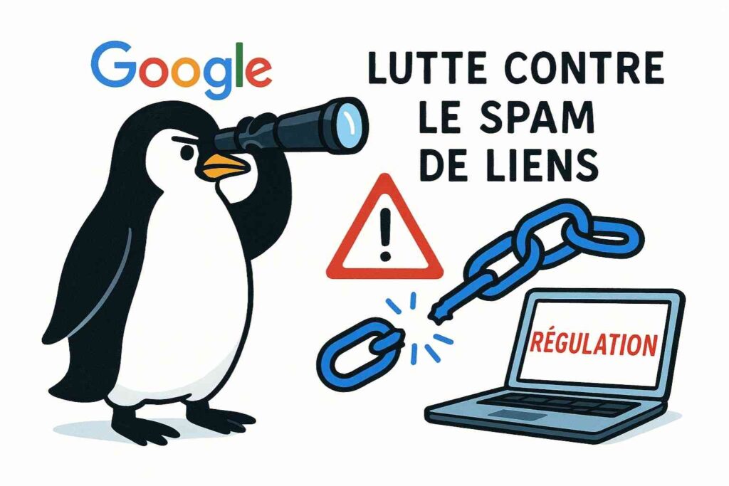 algorithme Google Penguin surveillant la qualité des backlinks pour le SEO