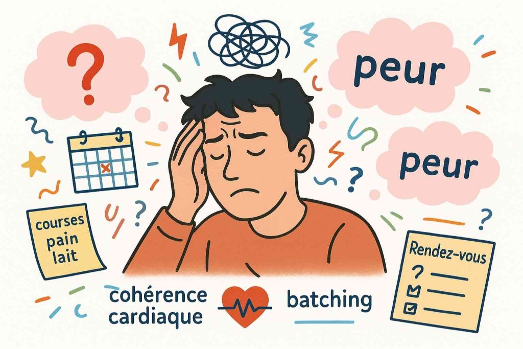 Personne distraite ressentant l’anxiété du distrait en pensant avoir oublié une tâche.