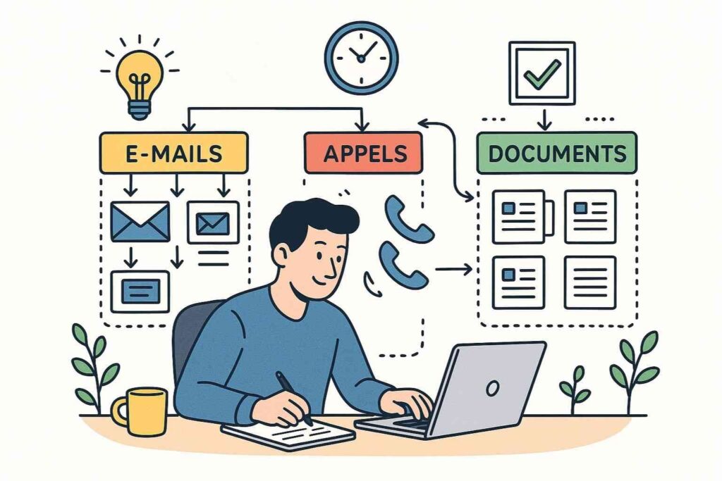 Personne organisant son travail selon la méthode de batching pour gagner en productivité