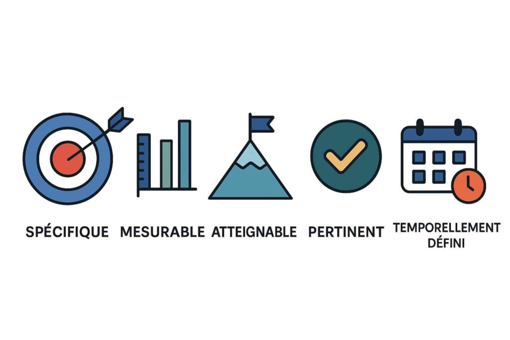 Illustration de la méthode SMART pour définir des objectifs clairs et mesurables