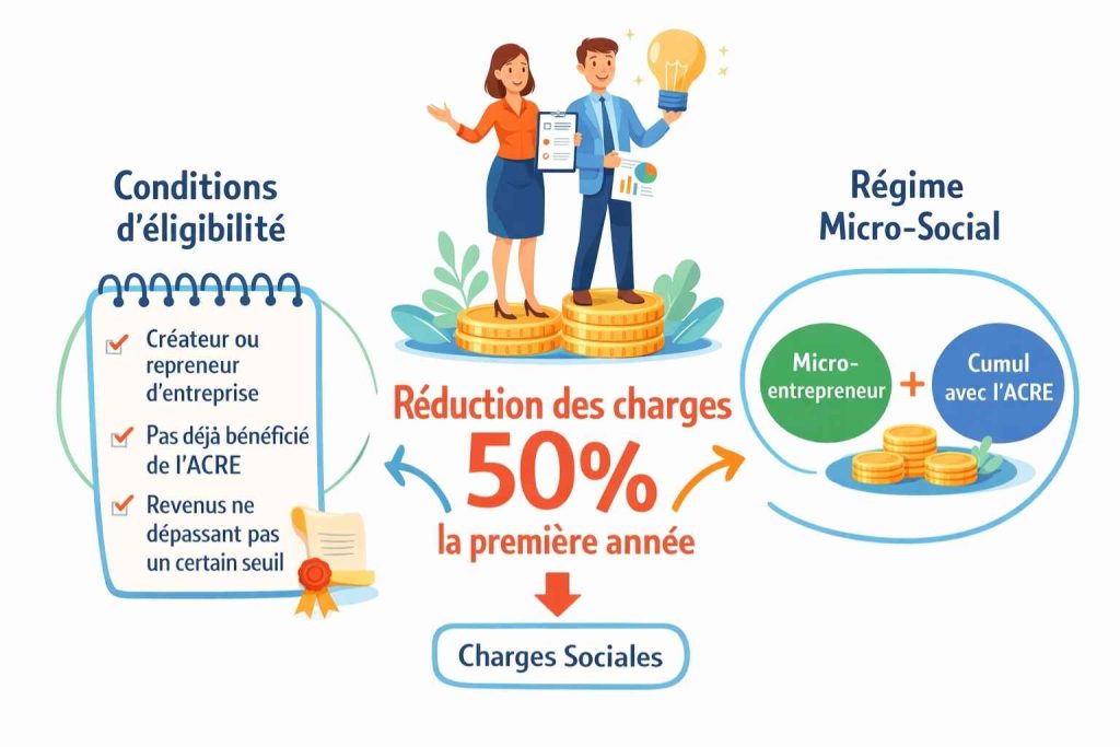 ACRE exonération cotisations sociales pour les créateurs d’entreprise au démarrage