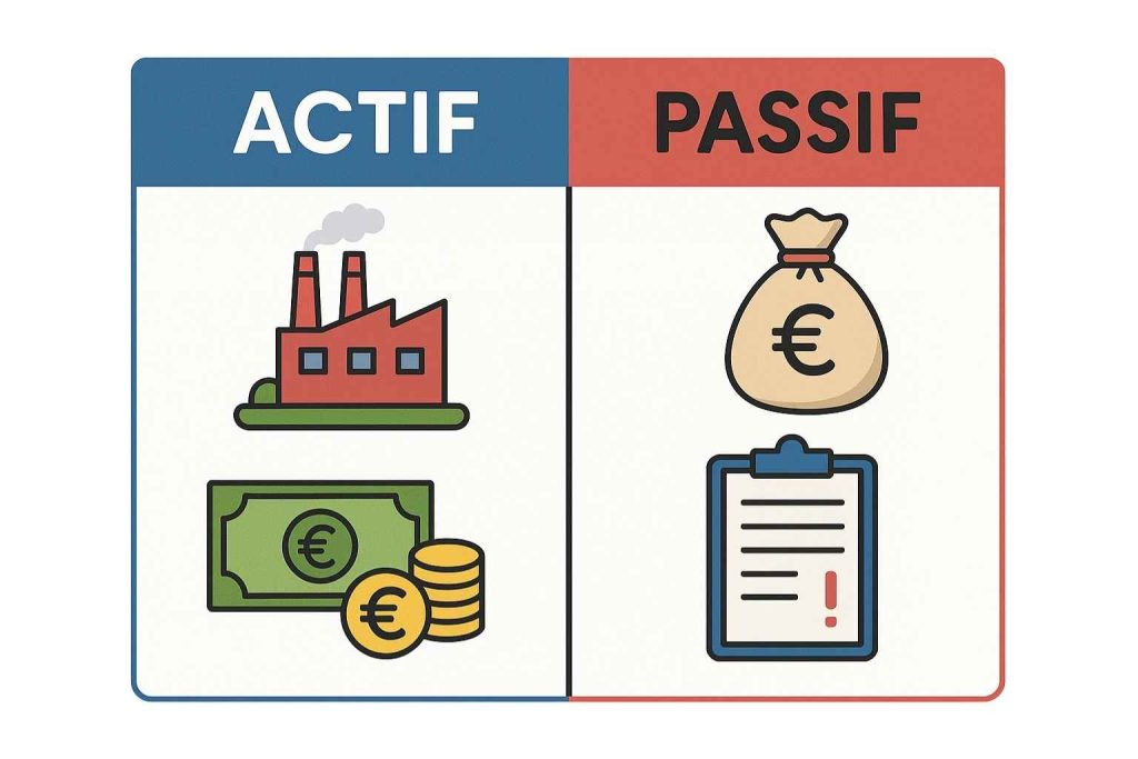 Bilan comptable entreprise présenté sous forme d’actif et de passif