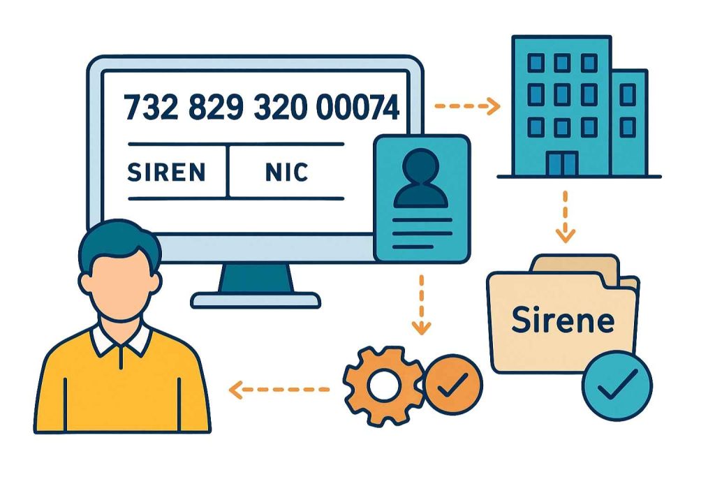 Numéro SIRET établissement illustré dans un contexte d’identification administrative.