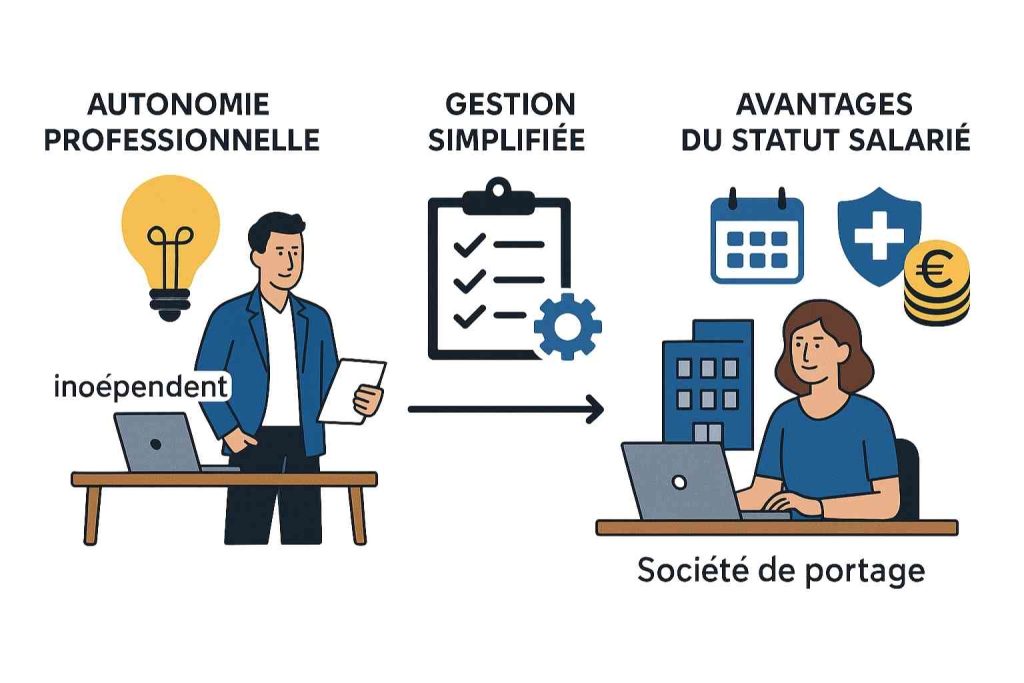 Consultant en portage salarial travaillant en autonomie avec le statut salarié