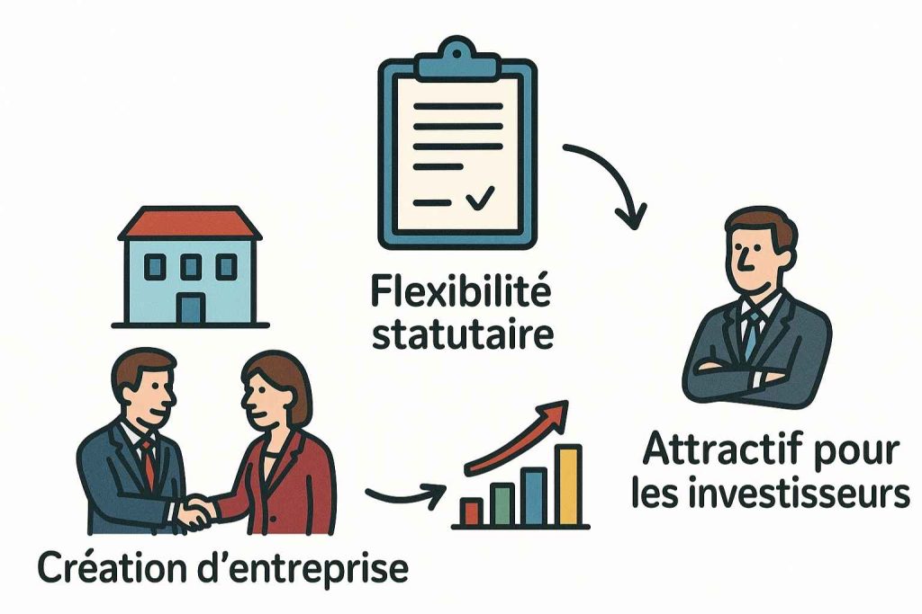 SAS fonctionnement juridique et fiscal illustré par une équipe travaillant sur la structuration d’une société.