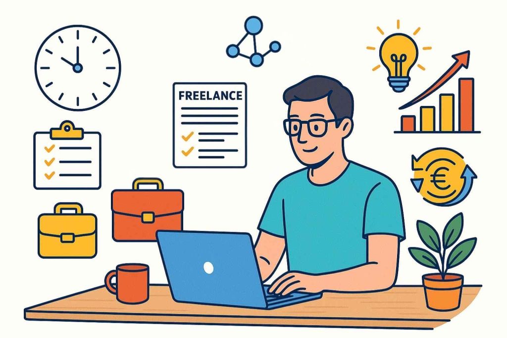 Illustration d’un side-business rentable développé en parallèle d’un emploi principal