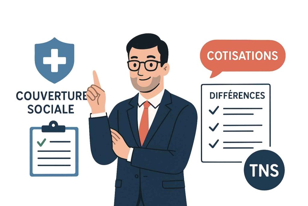 Dirigeant en entreprise expliquant le statut assimilé salarié et sa protection sociale