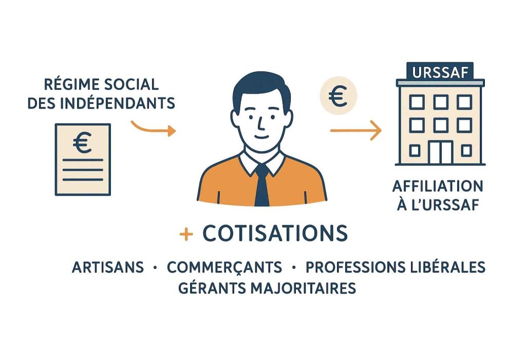 Statut travailleur non salarié TNS illustré dans le contexte des indépendants