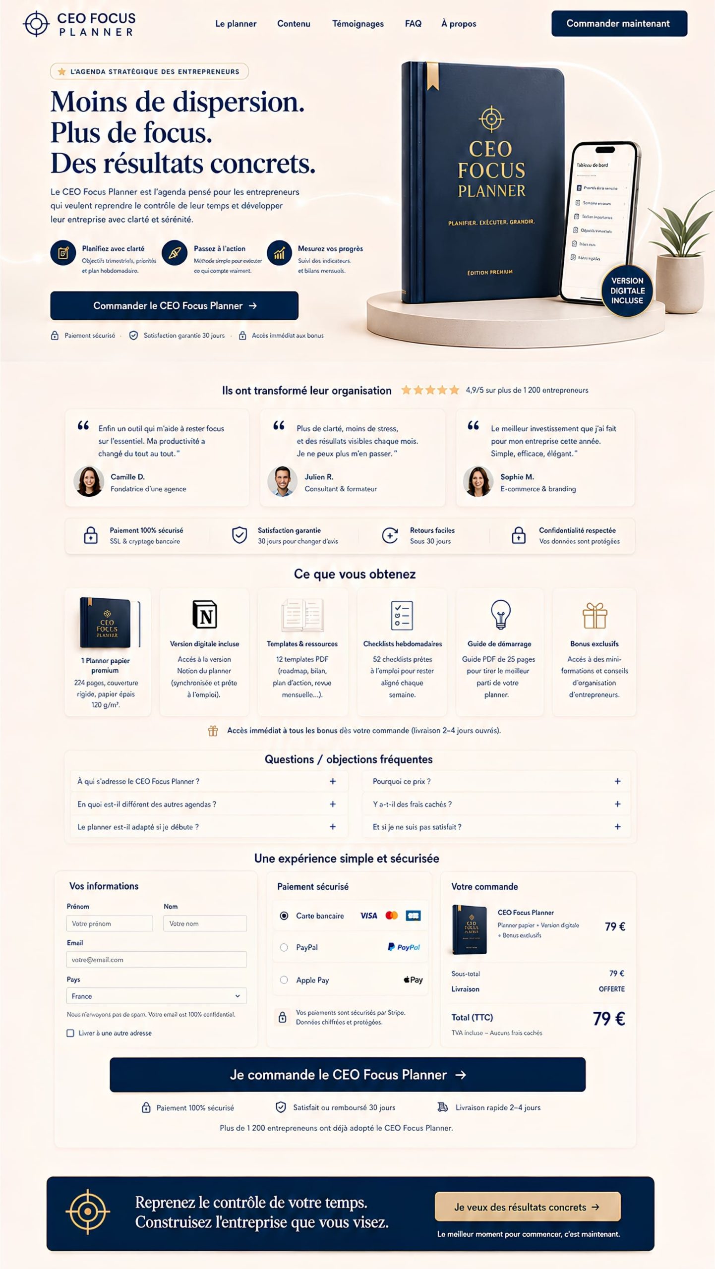 Exemple complet de page de vente optimisée en ligne