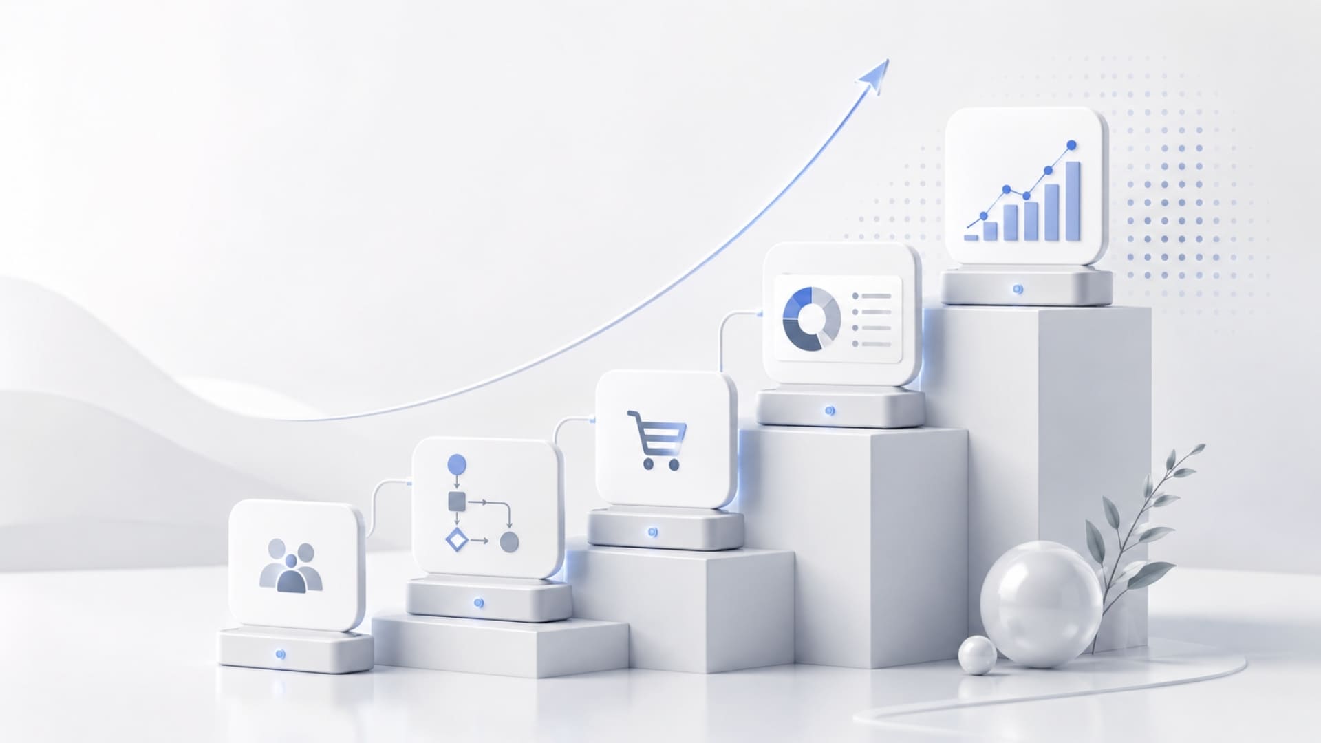 Business en ligne en croissance structurée avec tableau de bord