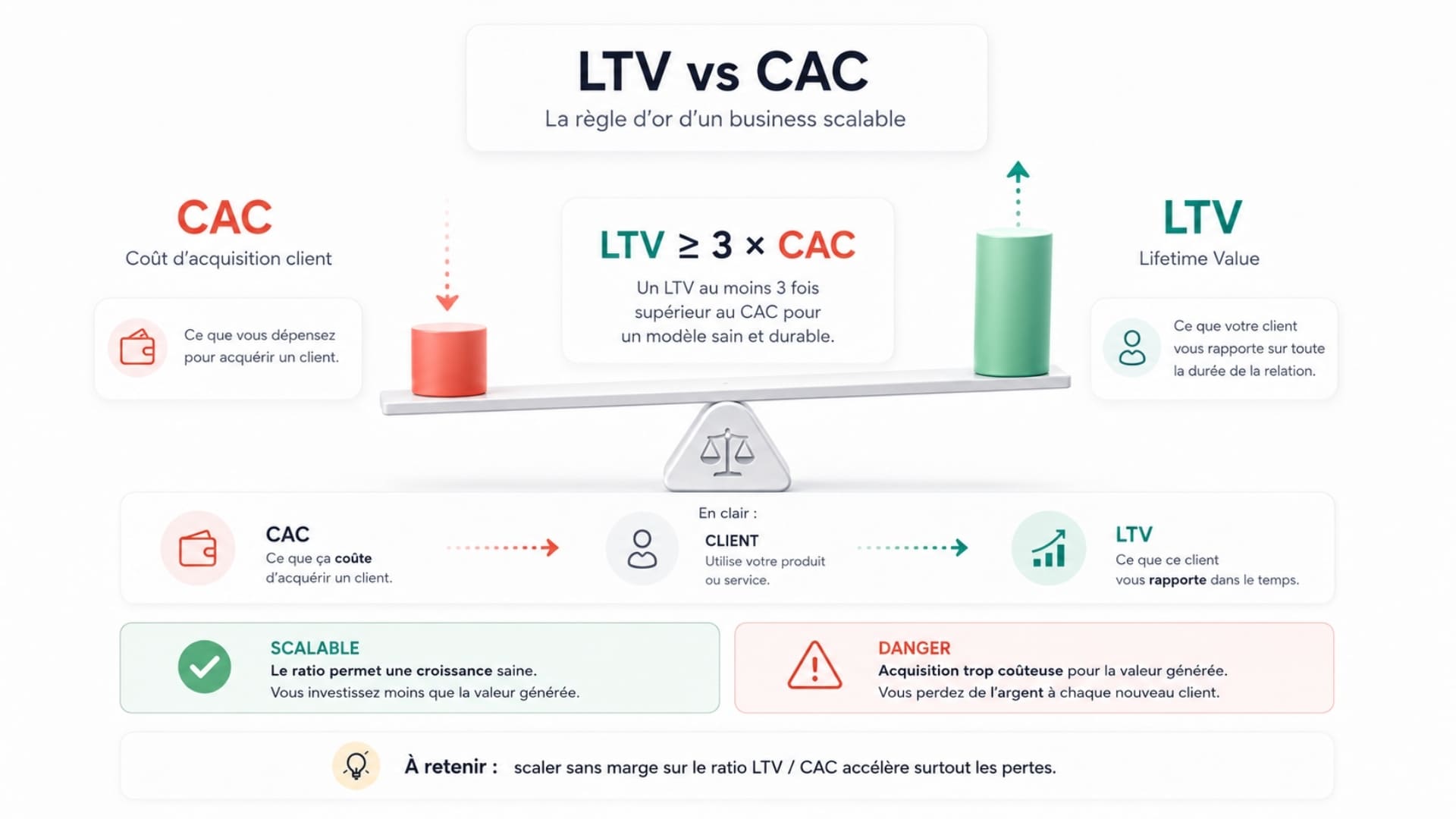 Balance LTV CAC pour un business scalable