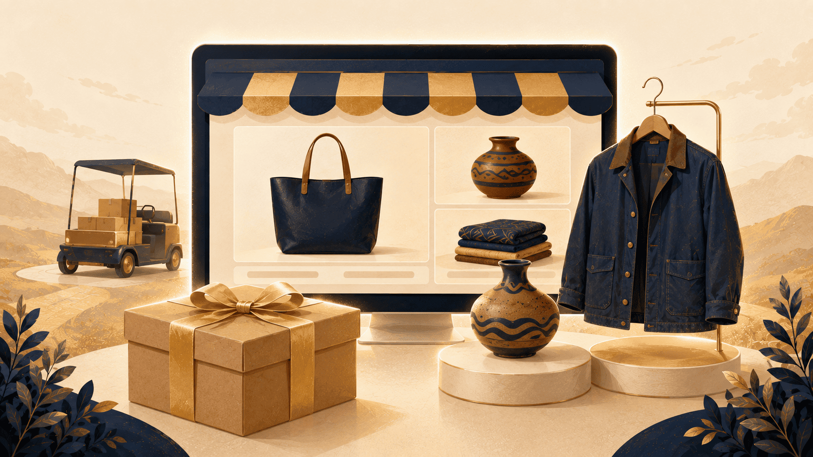 Boutique e-commerce de niche avec colis et produits