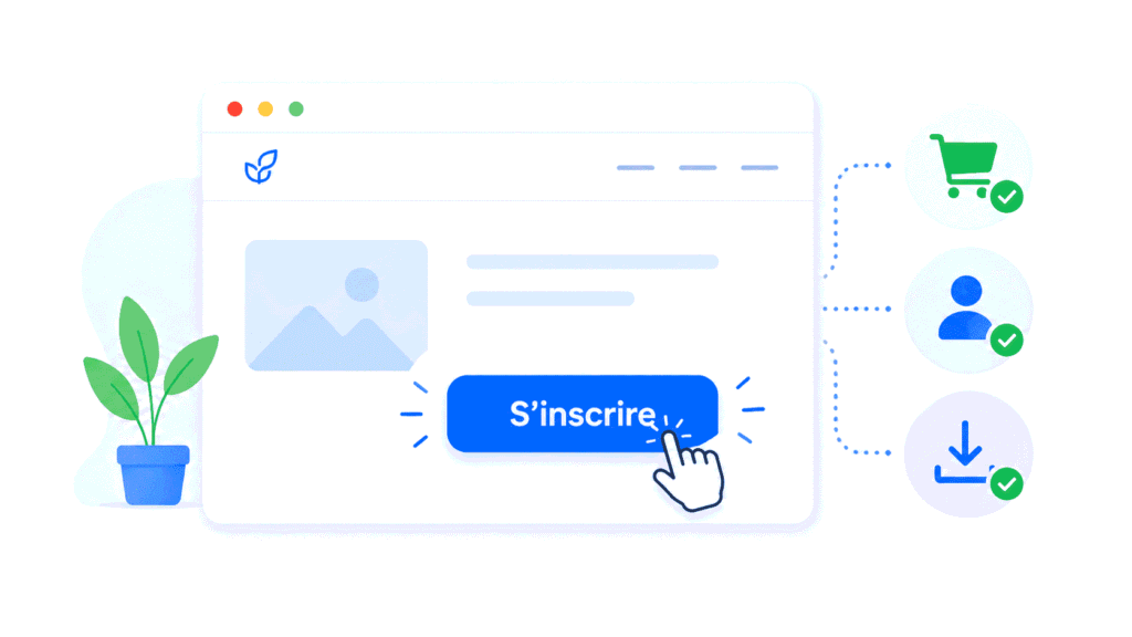 Illustration d’un CTA en marketing avec bouton d’appel à l’action et conversion