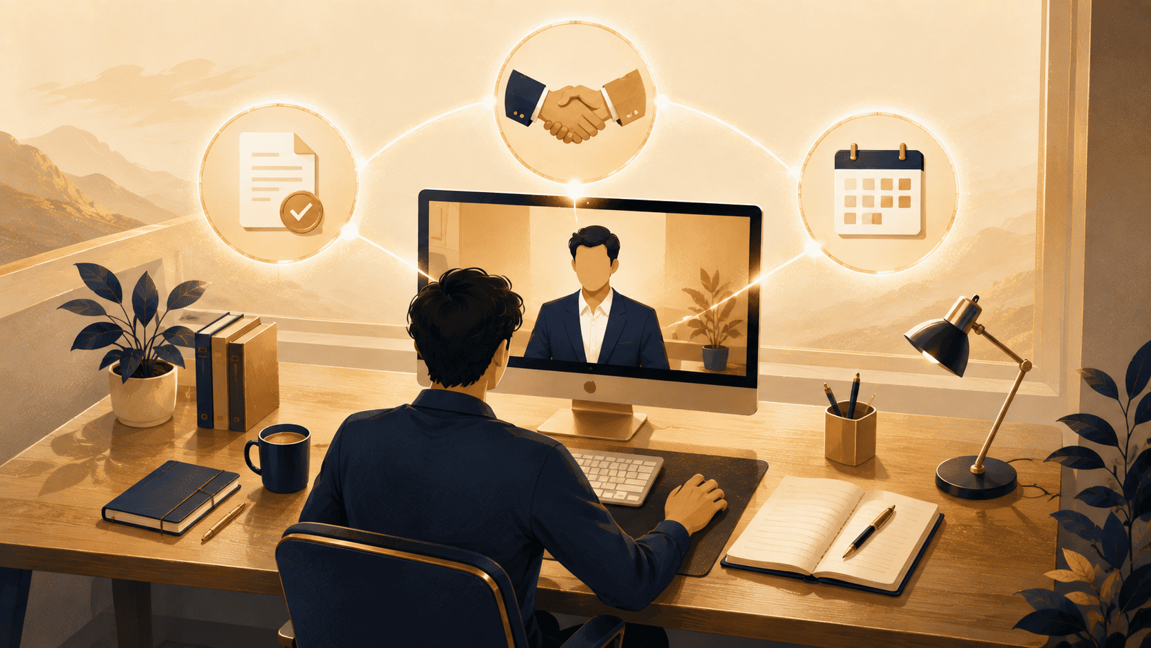 Freelance en visioconférence avec un client à distance