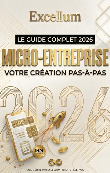 Couverture dorée du guide déclaration micro-entreprise 2026